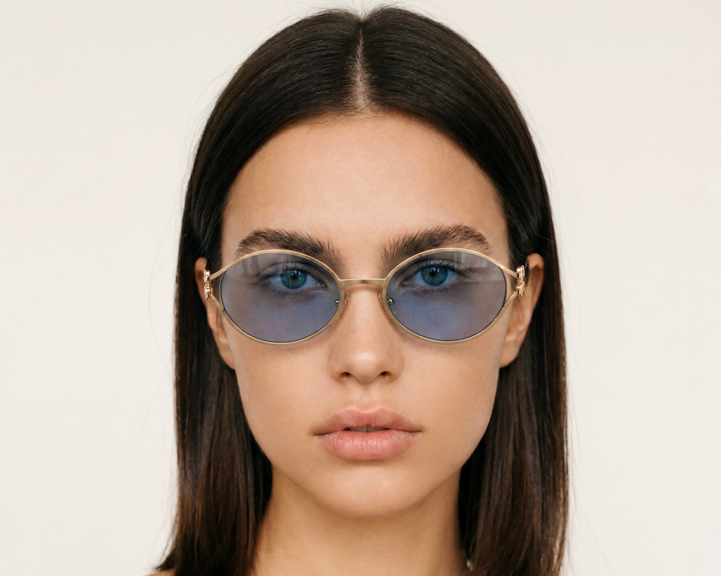 Miu Miu Gun Metal Lente azul