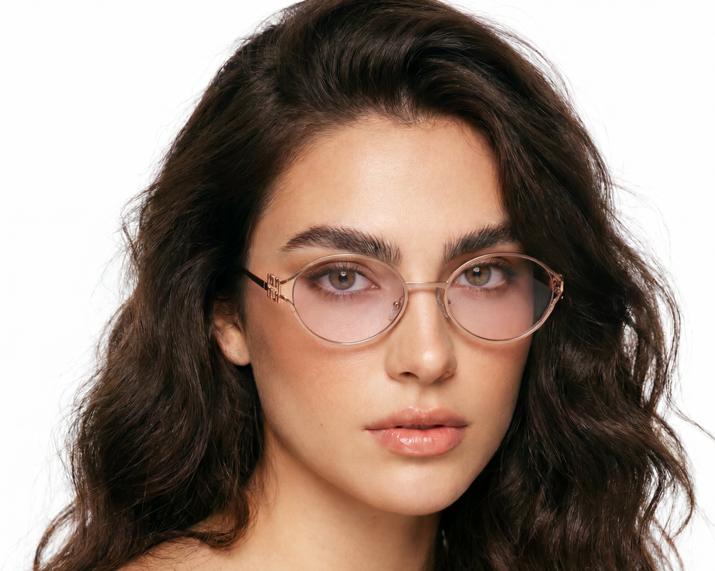 Miu Miu Gun Metal Lente Rosado